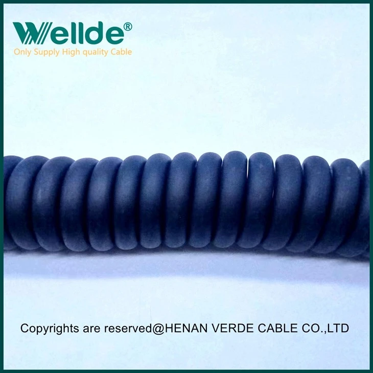 PUR Bare Oxygen Free Copper Coiled Spiral Cable