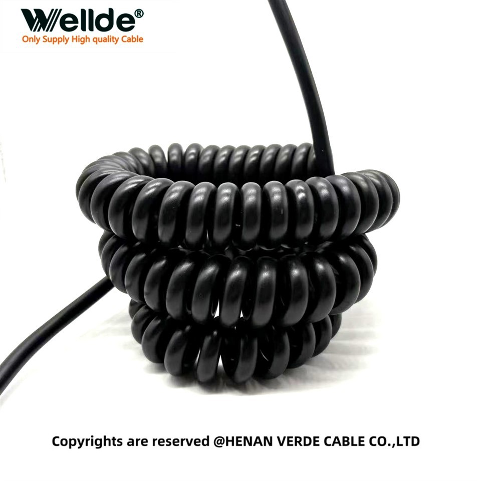 4 Core 0.75mm² Spiral Cable for Robotics and Automation