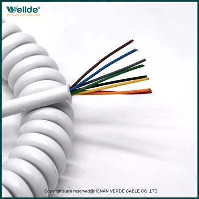 28AWG PUR Kabel Spiral Melingkar Tahan Minyak Dan-tahan Aus